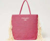 TWINSET-|-Borsa-shopping-effetto-rafia-con-frange