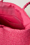 TWINSET-|-Borsa-shopping-effetto-rafia-con-frange