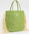 TWINSET-|-Borsa-shopping-effetto-rafia-con-frange