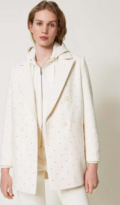 TWINSET-|-Cappotto-caban-in-panno-con-strass