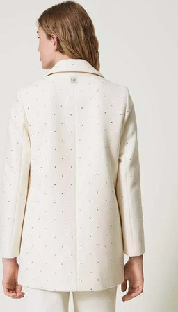 TWINSET-|-Cappotto-caban-in-panno-con-strass