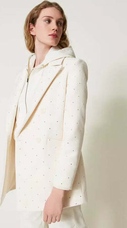 TWINSET-|-Cappotto-caban-in-panno-con-strass