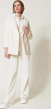 TWINSET-|-Cappotto-caban-in-panno-con-strass