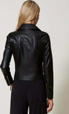 TWINSET-|-Giacca-chiodo-effetto-pelle