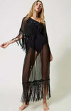 TWINSET-|-Kaftano-con-frange-di-paillettes