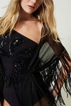 TWINSET-|-Kaftano-con-frange-di-paillettes