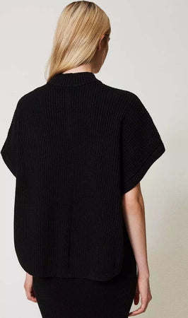 TWINSET-|-Maglia-a-poncho-a-costine