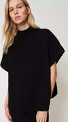 TWINSET-|-Maglia-a-poncho-a-costine