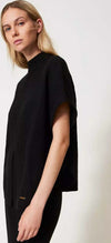 TWINSET-|-Maglia-a-poncho-a-costine