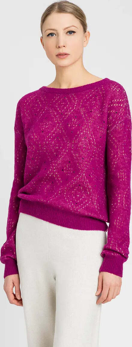 TWINSET-|-Maglia-girocollo-traforata