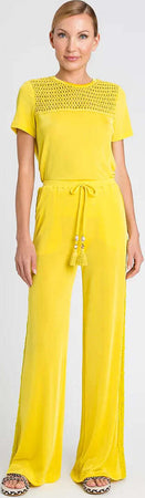 TWINSET-|-Pantaloni-a-palazzo-con-ricami-crochet