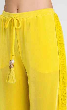 TWINSET-|-Pantaloni-a-palazzo-con-ricami-crochet
