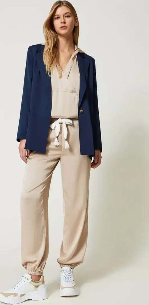 TWINSET-|-Pantaloni-joggers-in-raso