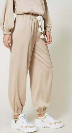 TWINSET-|-Pantaloni-joggers-in-raso