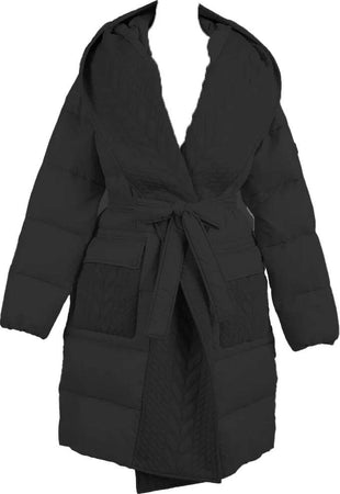 TWINSET-|-Piumino-lungo-imbottito-con-cintura