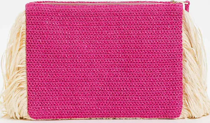 TWINSET-|-Pochette-effetto-rafia-con-frange