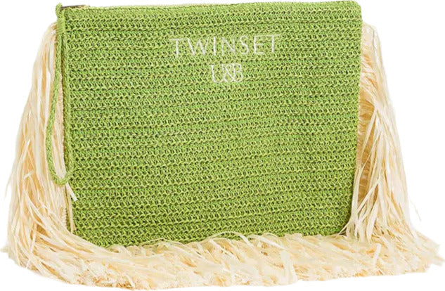 TWINSET-|-Pochette-effetto-rafia-con-frange