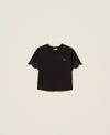 T-shirt donna Twinset nera in cotone linea regular fronte