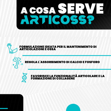 Integratore Per Articolazioni Ossa E Cartilagini Articoss T-rex Integratori Con Glucosamina Condroitina Msm Artiglio Del Diavolo, Vitamina C E Vitamina D, Collagene E Acido Ialuronico. 60 Compresse