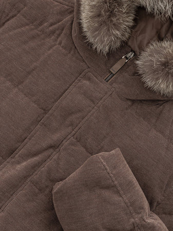 Herno Bomber lungo con cappuccio e pelo rimovibile da uomo