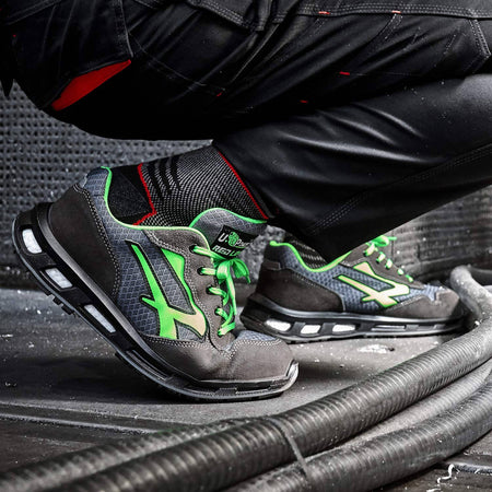 U-Power RL20036 RedLion Point S1P SRC - Scarpe antinfortunistiche con suola Infinergy, Puntale in alluminio, Grigio/Verde,