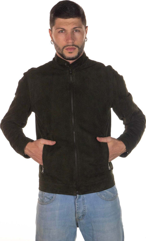 U010---Giacca-Uomo-Verde-in-vera-pelle-camoscio