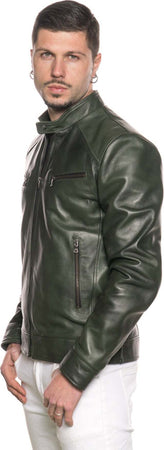 U06---Giacca-Uomo-Verde-in-vera-pelle
