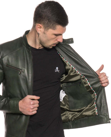 U06---Giacca-Uomo-Verde-in-vera-pelle