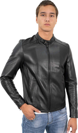 U09---Giacca-Uomo-Nera-in-vera-pelle