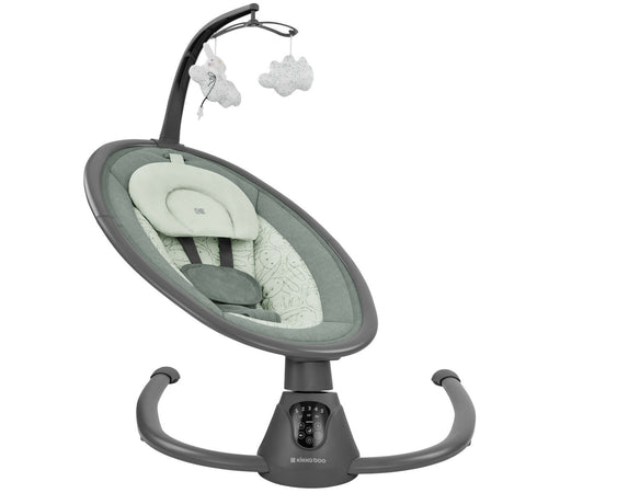 KIKKABOO Sdraietta Dondolo Elettrica Side to Side Swing Twiddle - colore MINT - verde menta - Altalena Musicale per Neonati, Sedia a Dondolo con Telecomando, rilassante, calmante