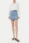 KARL LAGERFELD GONNA KLJ PATCHWORK DENIM SKIRT da donna