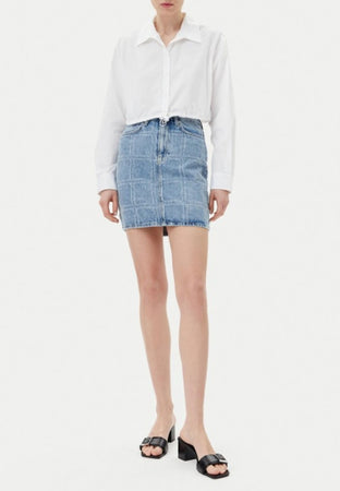 KARL LAGERFELD GONNA KLJ PATCHWORK DENIM SKIRT da donna
