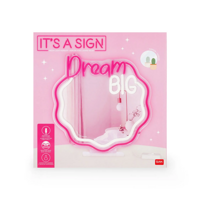 SPECCHIO LUCE LED EFFETTO NEON IT'S A SIGN - DREAM BIG | LEGAMI