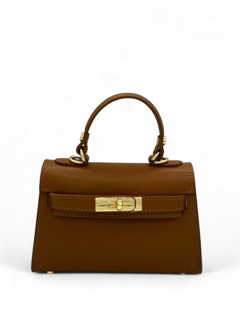 DOPPIASE Borsetta in Vera Pelle Saffiano Made in Italy fatta a mano 21x14x8cm