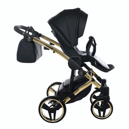 Diamond Fluo V2 2 in 1 Pelle Nero Navicella Nera Telaio Oro Giallo