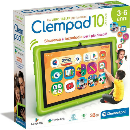 Clementoni - Clempad 10 Pollici, Tablet Educativo per Bambini 3-6 Anni