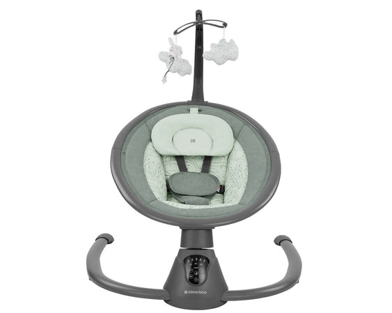 KIKKABOO Sdraietta Dondolo Elettrica Side to Side Swing Twiddle - colore MINT - verde menta - Altalena Musicale per Neonati, Sedia a Dondolo con Telecomando, rilassante, calmante