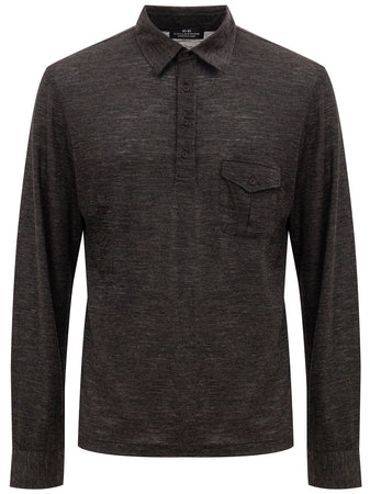 Corneliani Polo con taschino manica lunga da uomo