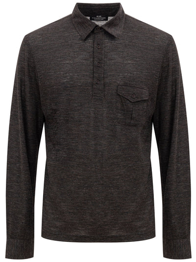 Corneliani Polo con taschino manica lunga da uomo