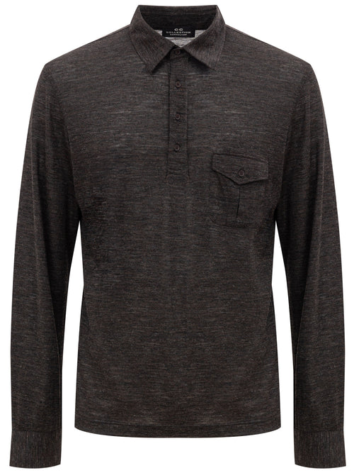 Corneliani Polo con taschino manica lunga da uomo