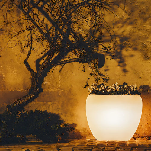 Vaso luminoso Heart Bright con led decorazione Made in Italy per esterno