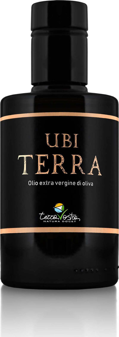 UBI TERRA 250ml - OlioExtra Vergine d'Oliva Italiano - Olio EVO Siciliano 100% Italiano Made in Italy Olio Olio Extra Vergine d'Oliva TERRAVOSTRA Natura Docet - Capo d’Orlando, Commerciovirtuoso.it