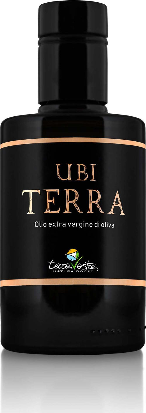 UBI TERRA 250ml - OlioExtra Vergine d'Oliva Italiano - Olio EVO Siciliano 100% Italiano Made in Italy Olio Olio Extra Vergine d'Oliva TERRAVOSTRA Natura Docet - Capo d’Orlando, Commerciovirtuoso.it