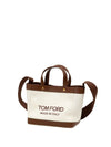 Tom Ford Borsa T-Screw Tote in Canvas Beige da donna