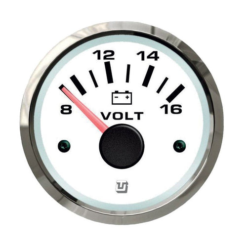 Voltmetro 8-16Vdc UltrawHite Ss 52