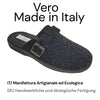 Le Valdostane, Fantastiche Pantofole Uomo Invernali da Casa, Calde e Imbottite, Ciabatte Inverno Antiscivolo con Pelo, Ciabatta da Camera Made in Italy, Fibbia Regolabile Comfort Unico