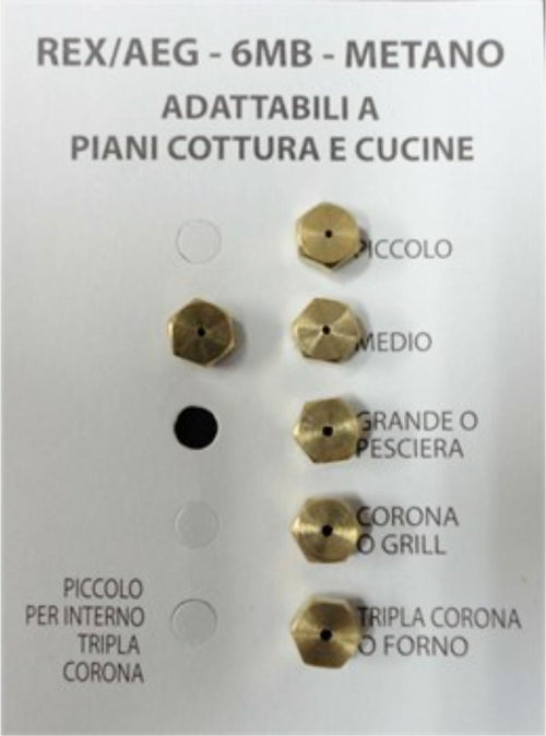 Ugelli-Piano-Cottura-Cucine-Gas-5-Fuochi-+-Forno-Rex-Aeg-Gas-Metano---6-Mb