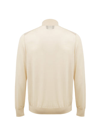 Gran Sasso Maglia Beige con Zip Manica Lunga da uomo