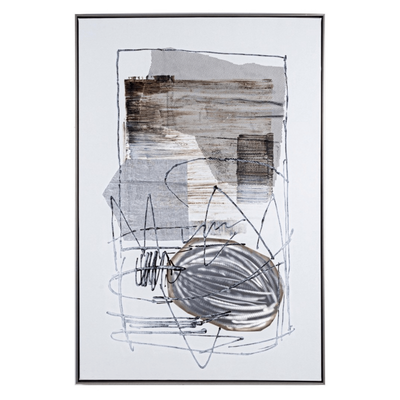 Quadro olio Crown dipinto su tela con applicazioni metalliche struttura in legno di abete cornice in plastica