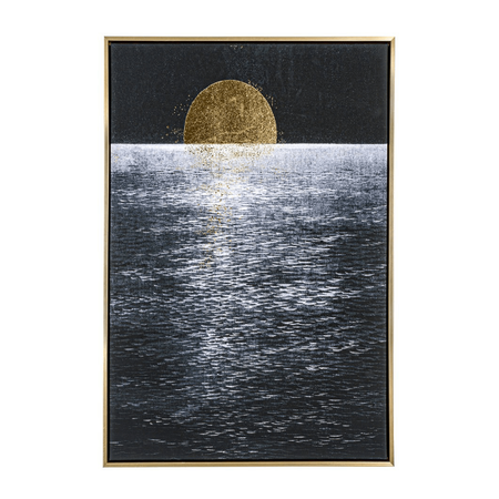 Quadro bold 60 x 92 con stampa su tela con applicazioni ad olio e fogli dorati